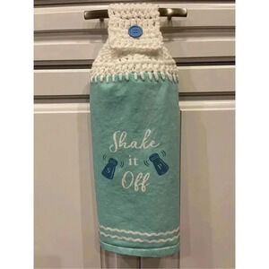 Crochet Top Kitchen Towel- Shake It Off (Salt And Pepper Shakers)
